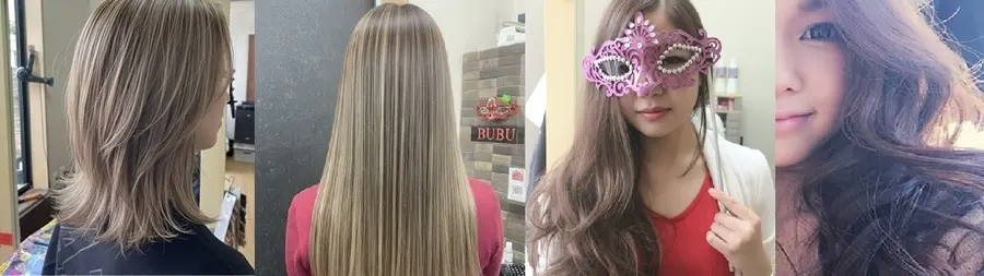 彦根市美容室BUBUのヘアカラー施術例。幅広い世代に対応したデザイン